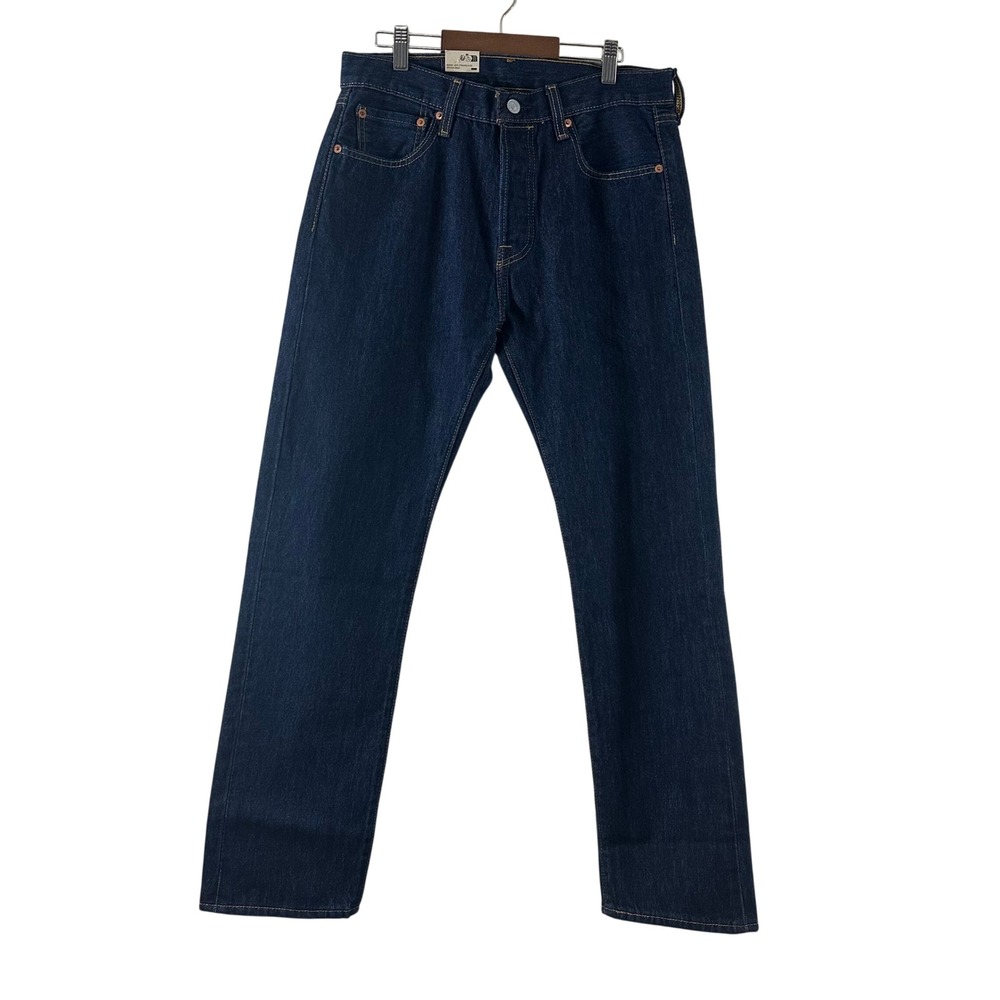 Levis 501 Original Fit Mens Jeans 30x30 Dark‎ Indigo Blue Denim Button Fly NEW